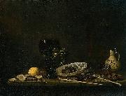 Jan van de Velde Still life with wineglass oil on canvas